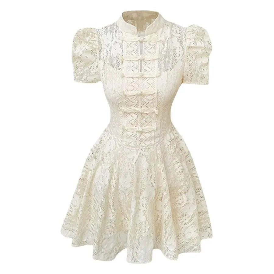 Women's Lace Ruffle Short Dress - EX-STOCK CANADA