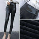 Women's Leather Pants Thick Large Size High Waist PU Leather Leggings - EX-STOCK CANADA