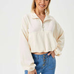 Women's Loose Casual Half Zipper Sweatshirt - EX-STOCK CANADA