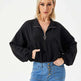 Women's Loose Casual Half Zipper Sweatshirt - EX-STOCK CANADA