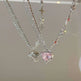 Women's Love Planet Pink Diamond Love Necklace - EX-STOCK CANADA