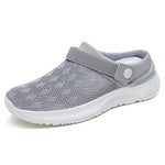 Women's Mesh Sandals Summer Breathable Lazy Slippers One-step Round Toe Half-slip Beach Slippers . - EX-STOCK CANADA