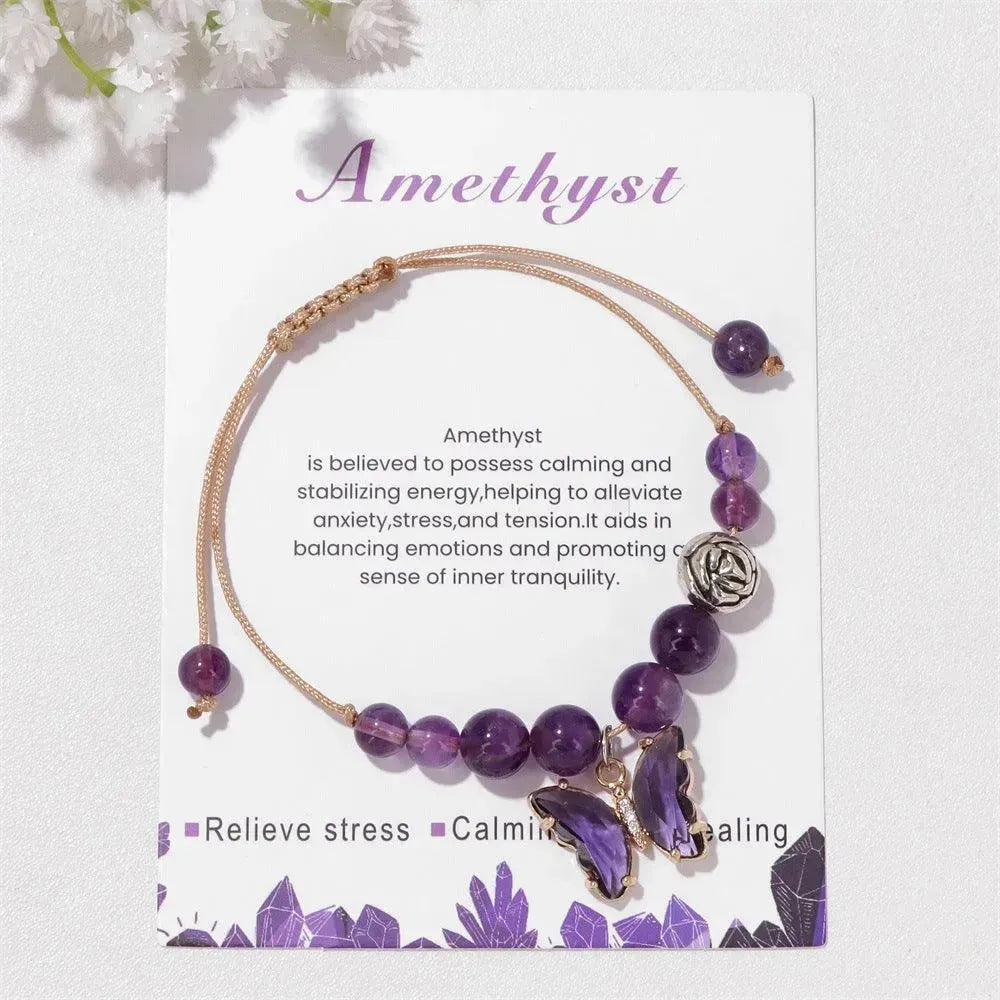 Women's Natural Stone Bracelet Amethyst - EX-STOCK CANADA