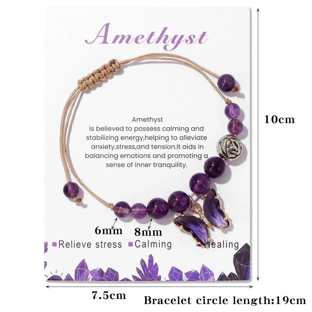 Women's Natural Stone Bracelet Amethyst - EX-STOCK CANADA