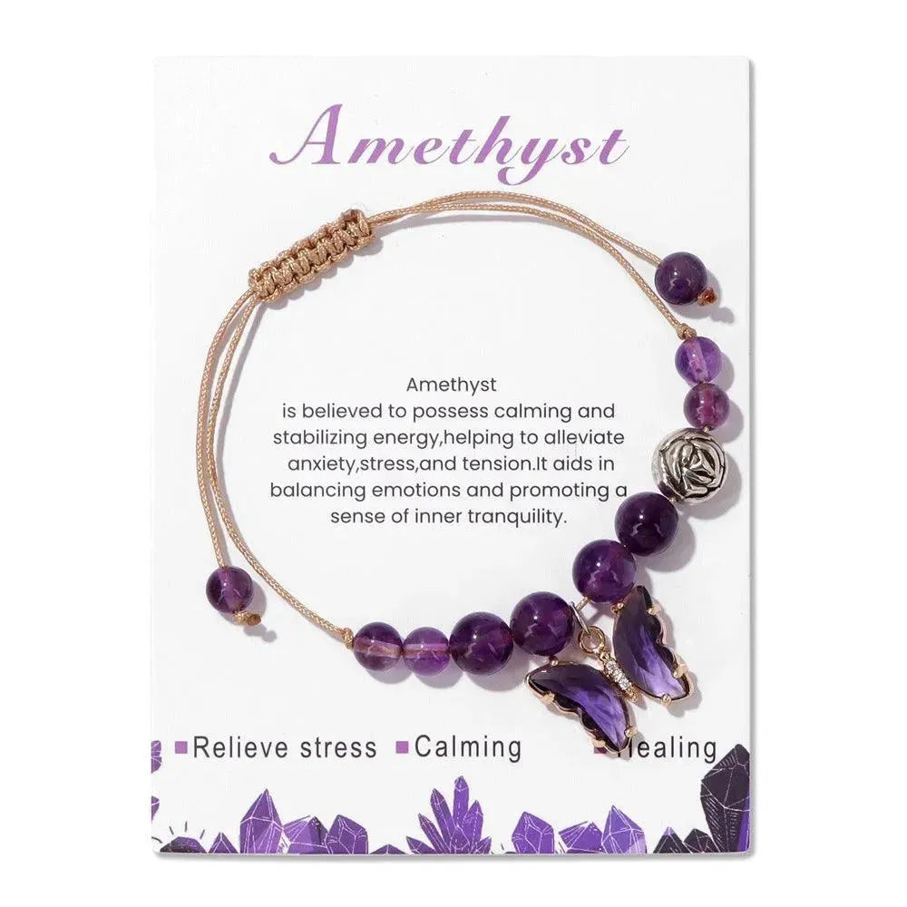 Women's Natural Stone Bracelet Amethyst - EX-STOCK CANADA