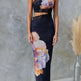 Women's One-shoulder Printed Voile Lace Slim Fit Two piece Dress - EX-STOCK CANADA