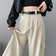 Women's Overalls High Waist Trousers Straight Casual Wide Leg Pants - EX-STOCK CANADA