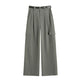 Women's Overalls High Waist Trousers Straight Casual Wide Leg Pants - EX-STOCK CANADA