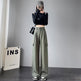 Women's Overalls High Waist Trousers Straight Casual Wide Leg Pants - EX-STOCK CANADA