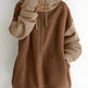 Women's Patchwork Color Loose Hooded Long-sleeve Zipper Sweater - EX-STOCK CANADA