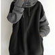 Women's Patchwork Color Loose Hooded Long-sleeve Zipper Sweater - EX-STOCK CANADA
