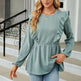 Women's Patchwork Round Neck Long-sleeved T-shirt Top - EX-STOCK CANADA