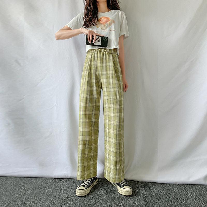 Women's Plaid Wide Leg Casual Pants - EX-STOCK CANADA