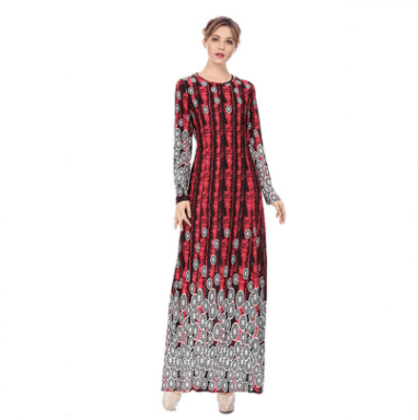 Women's Polka Dot Printed Arab Long Skirt - EX-STOCK CANADA