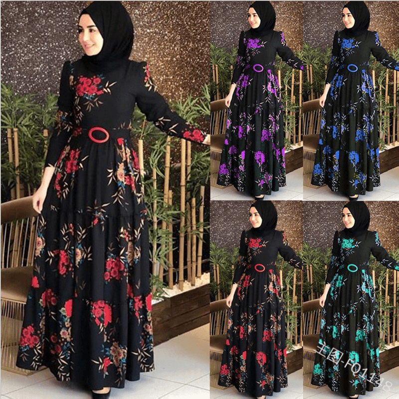 Women'S Printed Plus Size Arab Dress 4Xl - EX-STOCK CANADA