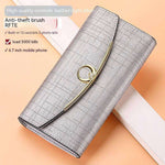 Women's Real Leather Anti theft Large Capacity Wallet Clutch Bag - EX-STOCK CANADA
