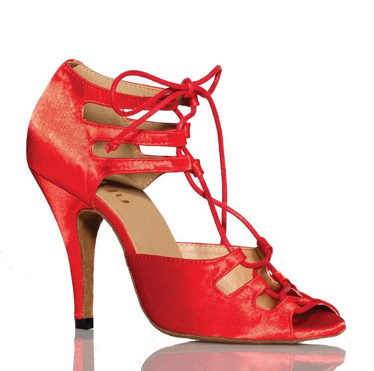 Women's Red Low Heel Dance Shoes High Heel - EX-STOCK CANADA