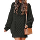 Women's Round Neck Long Sleeve Twisted Knitted Mid-length Dress Sweater - EX-STOCK CANADA