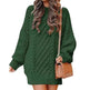 Women's Round Neck Long Sleeve Twisted Knitted Mid-length Dress Sweater - EX-STOCK CANADA