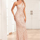 Women's Sequin Fully Lined Back Zip Evening Gown - EX-STOCK CANADA