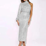 Women's Sequin Scarf Beaded Dress - EX-STOCK CANADA