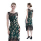 Women's Sequined Mesh Sleeveless Peacock Dress - EX-STOCK CANADA