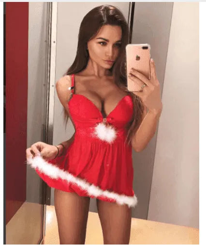 Women's Sexy Lingerie Sling Christmas Holiday Costume Set - EX-STOCK CANADA