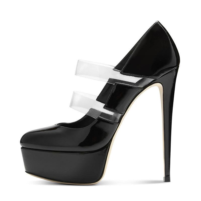 Women's Shoes PVC Stitching Platform High Heels - EX-STOCK CANADA