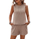 Women's Sleeveless Tank Top Shorts Striped Two-piece Suit - EX-STOCK CANADA