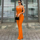 Women's Slim-fit Solid Color Suspender Jumpsuit - EX-STOCK CANADA