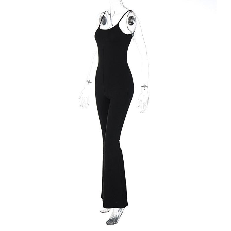 Women's Slim-fit Solid Color Suspender Jumpsuit - EX-STOCK CANADA