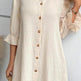 Women's Solid Color Cotton Ruffled Sleeve And Linen Breasted Loose Shirt Dress - EX-STOCK CANADA