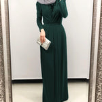 Women's Solid Color Middle Eastern Arab Long Dress - EX-STOCK CANADA