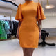 Women's Solid Color Round Neck Slim Fit Dress - EX-STOCK CANADA