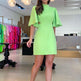 Women's Solid Color Round Neck Slim Fit Dress - EX-STOCK CANADA