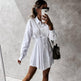 Women's Solid Color Shirt Collar Dress - EX-STOCK CANADA