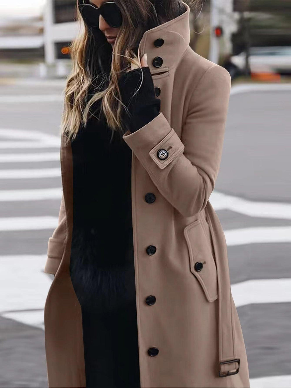 Women's Solid Color Slim-fit Woolen Coat - EX-STOCK CANADA
