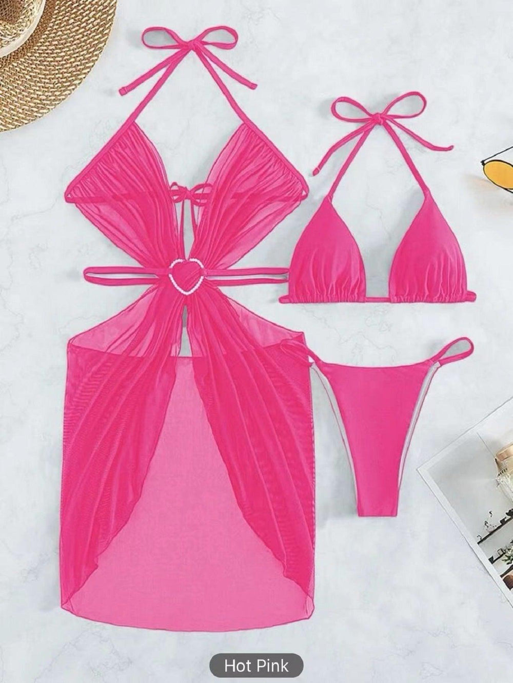 Women's Solid Color Split Swimsuit Three-piece Bikini - EX-STOCK CANADA