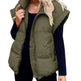 Women's Solid Color Zipper Pocket Cotton-padded Vest - EX-STOCK CANADA