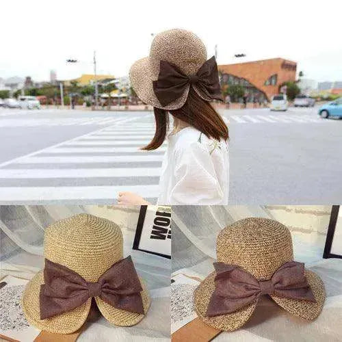 Women's Stylish Big Bow Split Summer Beach Sunshade Hat - EX-STOCK CANADA