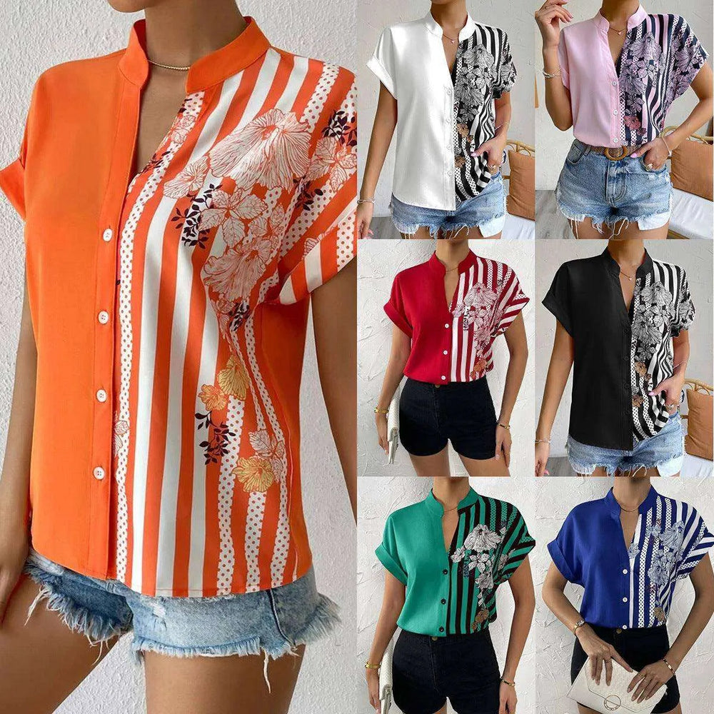 Women's Summer Button Cardigan Short Sleeve Shirt - EX-STOCK CANADA