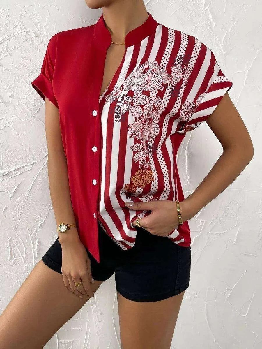 Women's Summer Button Cardigan Short Sleeve Shirt - EX-STOCK CANADA