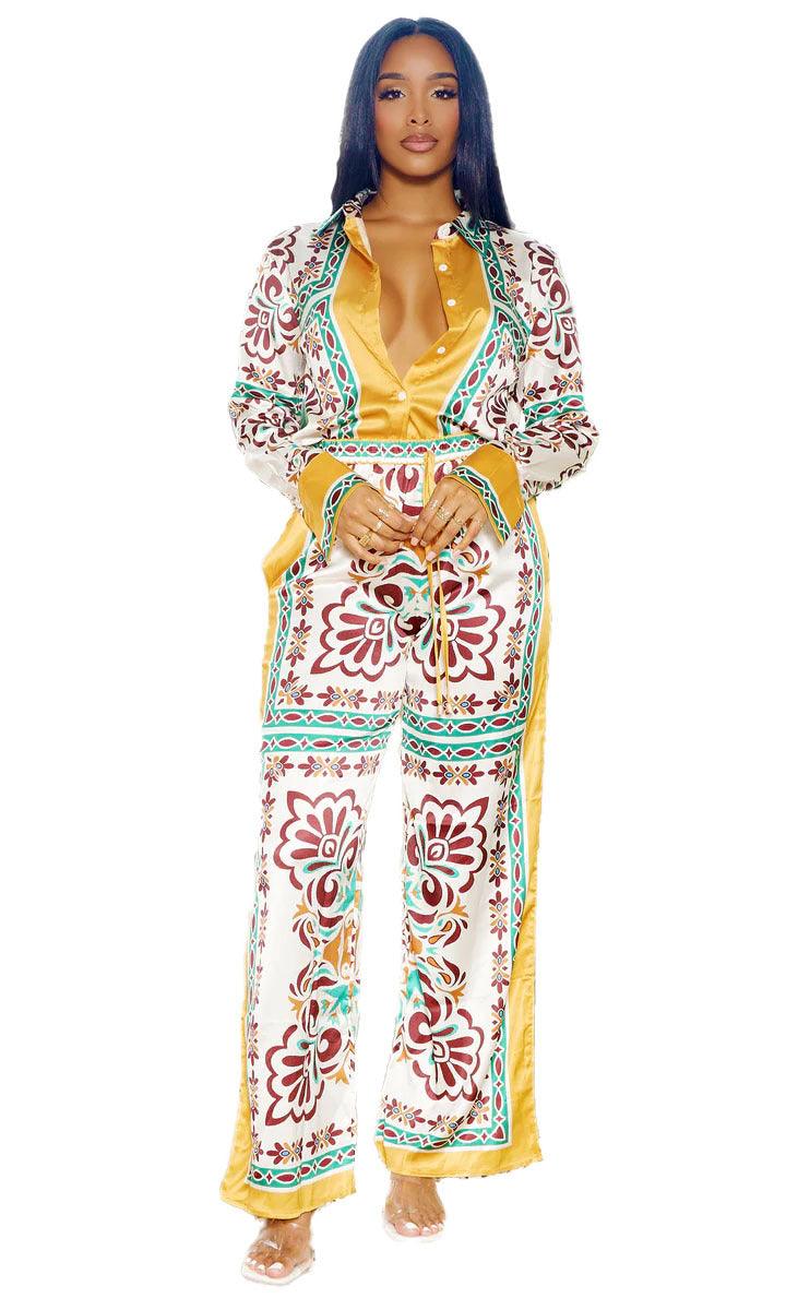 Women's Two-Piece suit Summer Set with Fashion Prints - EX-STOCK CANADA
