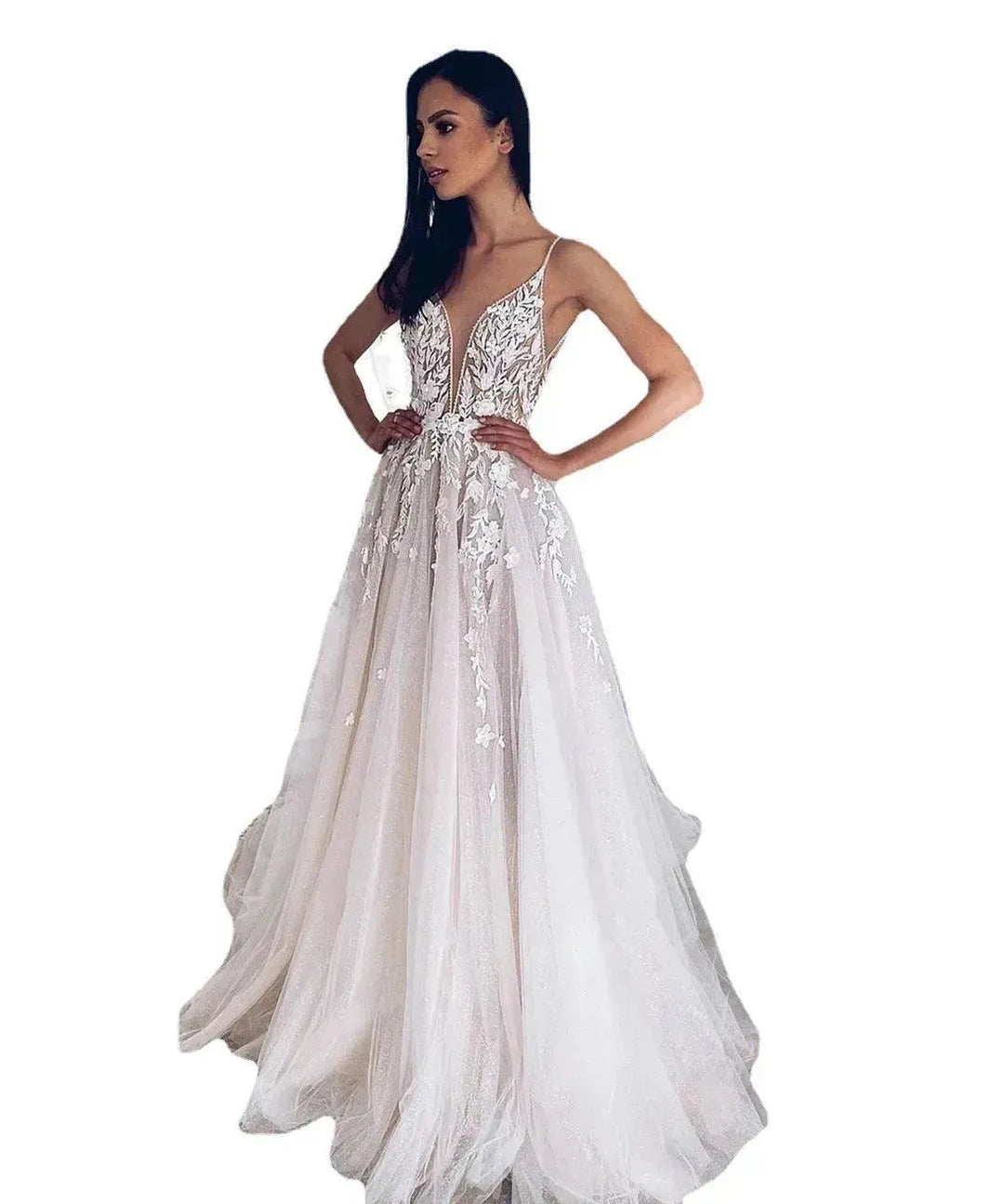 Women's White Evening Gown Wedding Dress - EX-STOCK CANADA