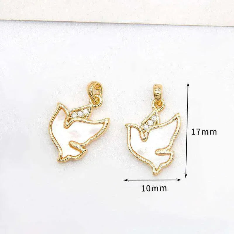 Women's White Shell Pendant Ear Rings - EX-STOCK CANADA