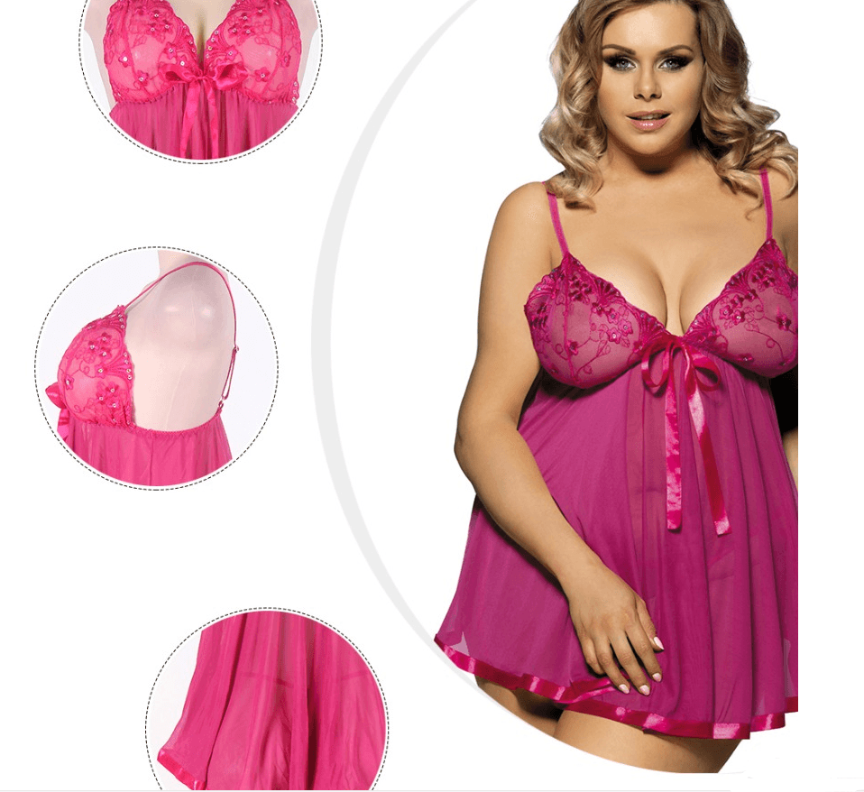 Women Sexy Lingerie Big Code Sleepwear Sleep dress - EX-STOCK CANADA