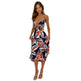 Women Sweet Tie-neck Split Sleeveless Floral Midi Dress - EX-STOCK CANADA