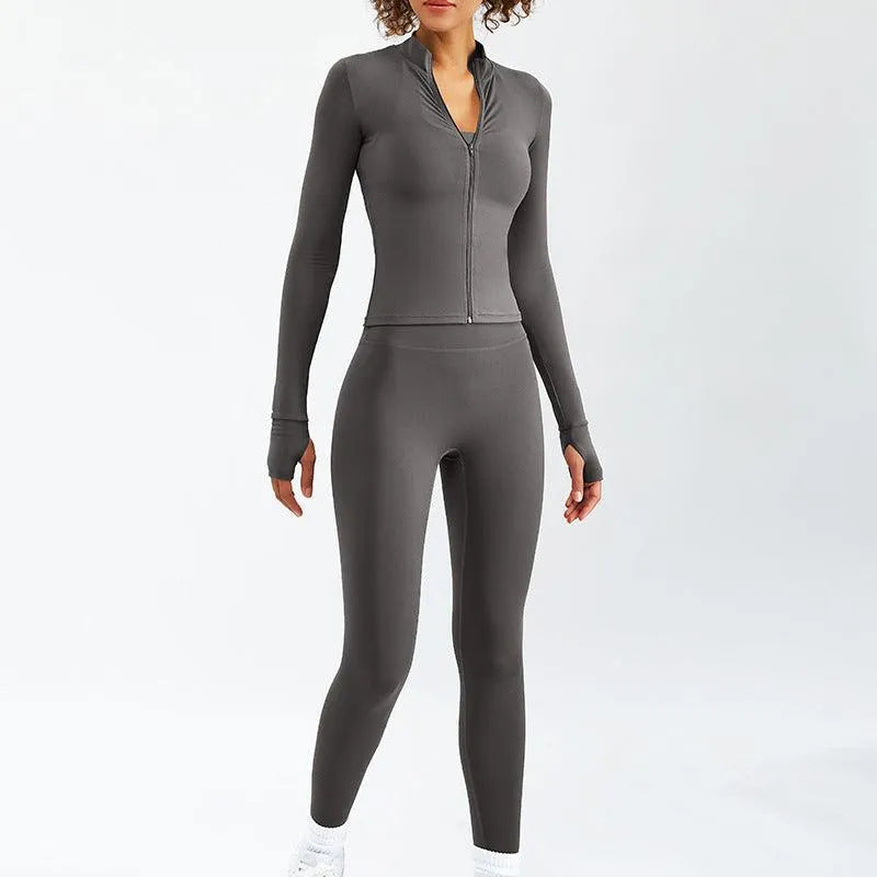 Women Yoga Zipper Long-sleeved Gym Exercise Fitness Suit - EX-STOCK CANADA