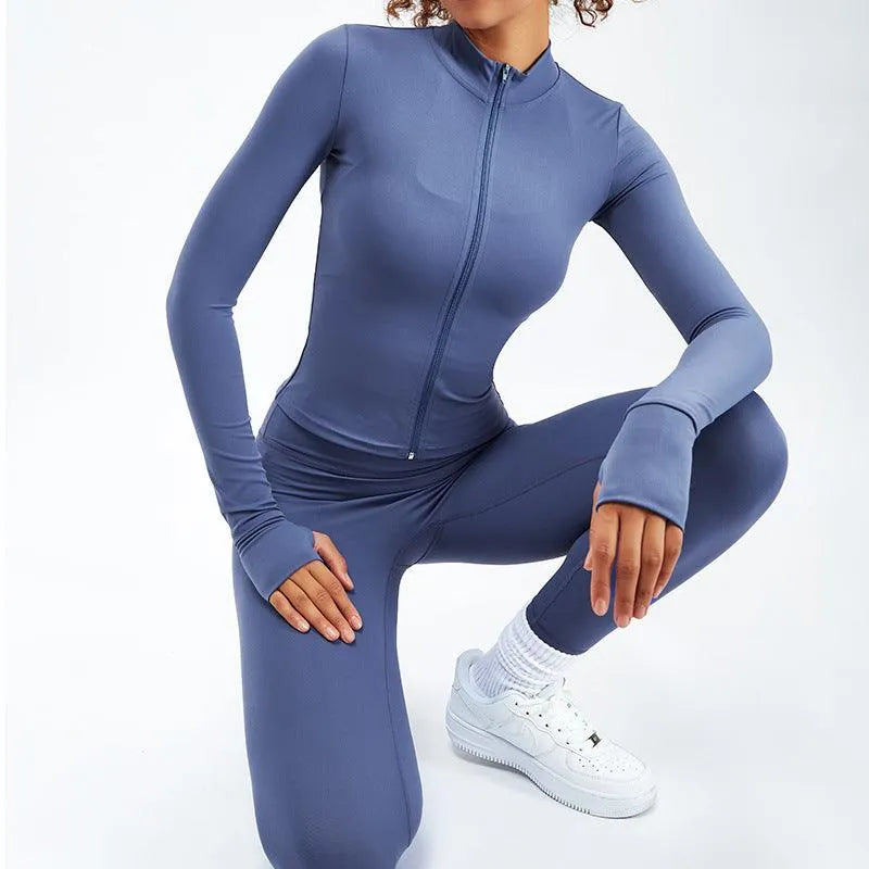 Women Yoga Zipper Long-sleeved Gym Exercise Fitness Suit - EX-STOCK CANADA