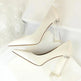 Womens Pumps Shoes Stiletto Satin Transparent Block High Heels - EX-STOCK CANADA